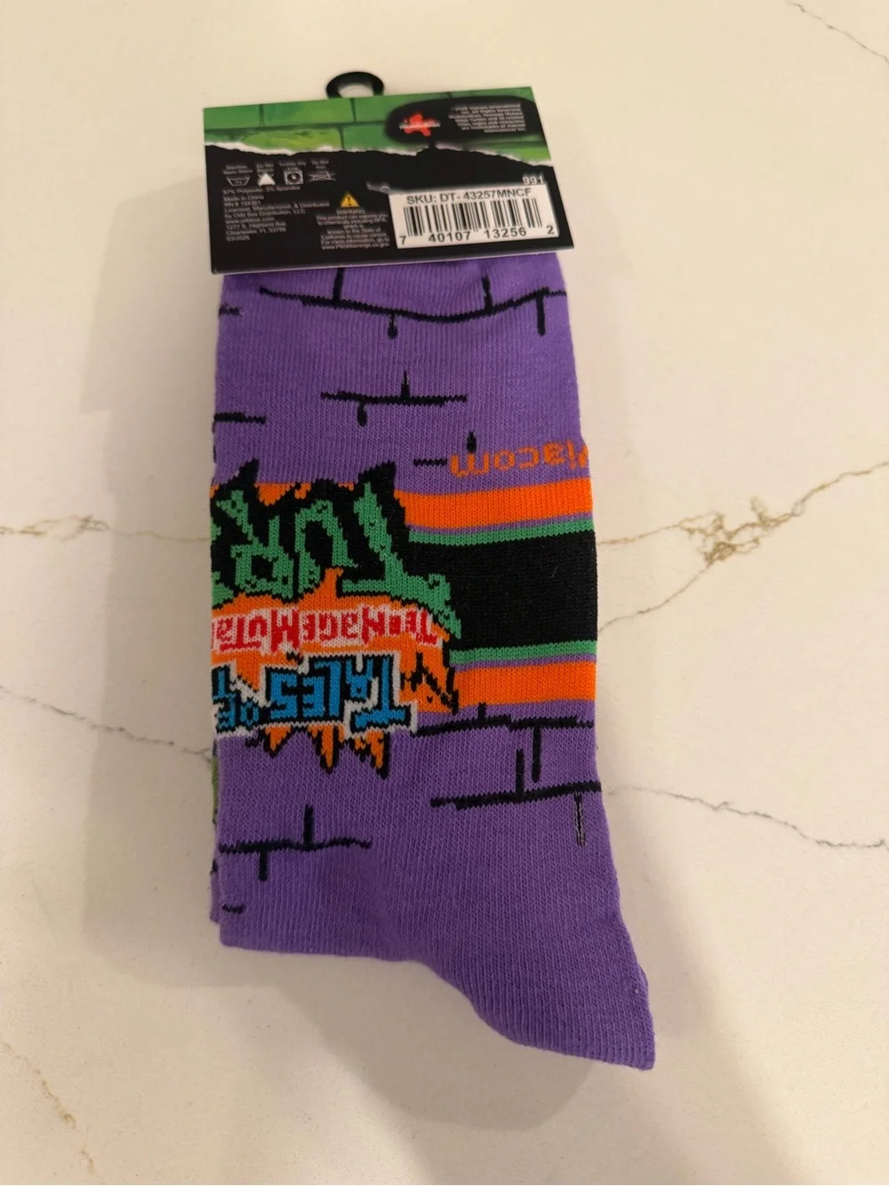 NWT World of TMNT Donatello Purple Crew Socks Men’s Size 6-12 (Odd Sox)